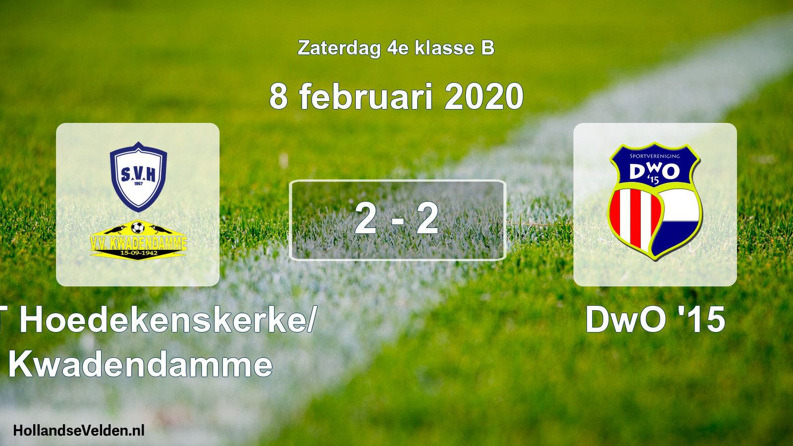 Total number of matches played: ST Hoedekenskerke/ Kwadendamme - DwO '15 2 - 2 (8 February 2020)