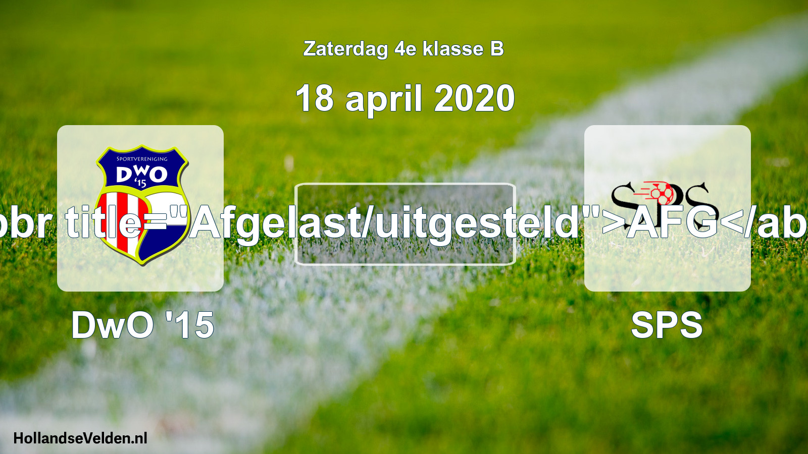 Scheduled Match: DwO '15 - SPS (18 April 2020)