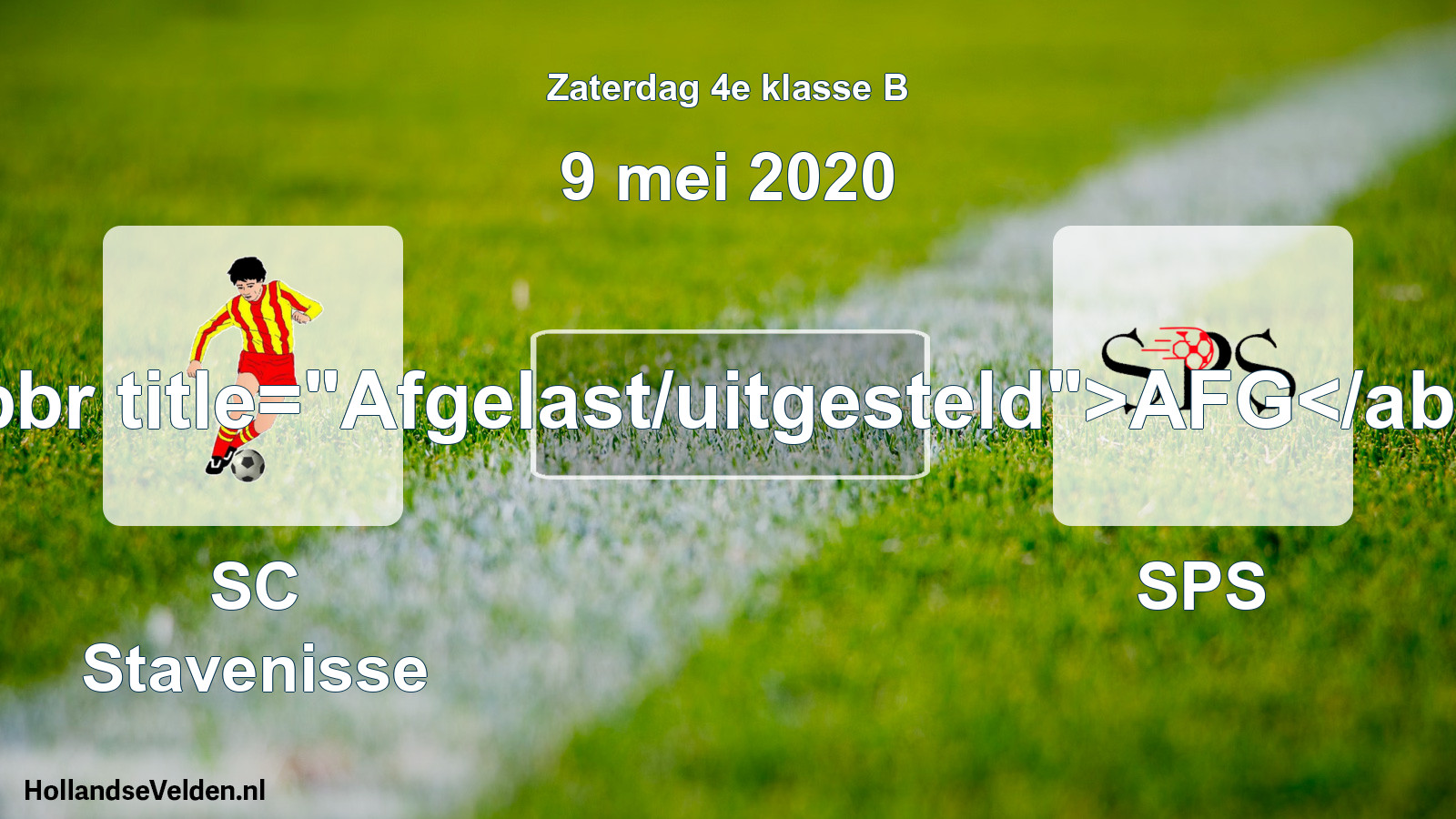 Scheduled Match: SC Stavenisse - SPS (9 May 2020)