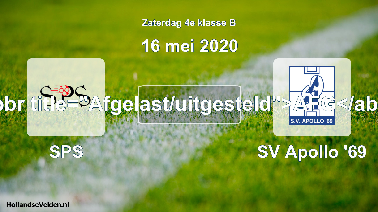 Scheduled Match: SPS - SV Apollo '69 (16 May 2020)