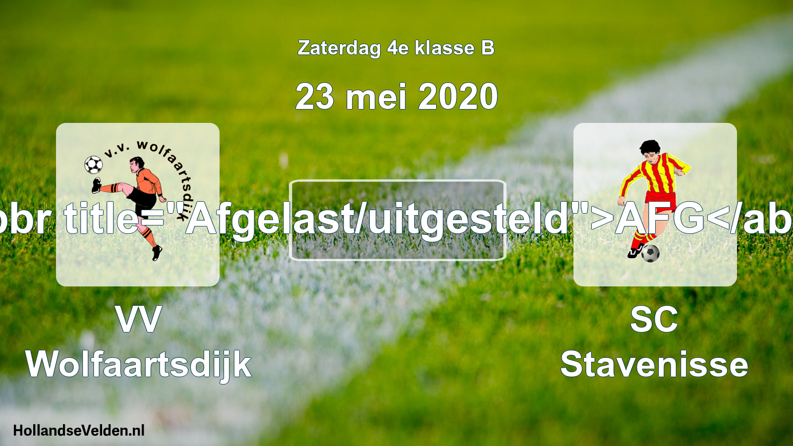 Scheduled Match: VV Wolfaartsdijk - SC Stavenisse (23 May 2020)