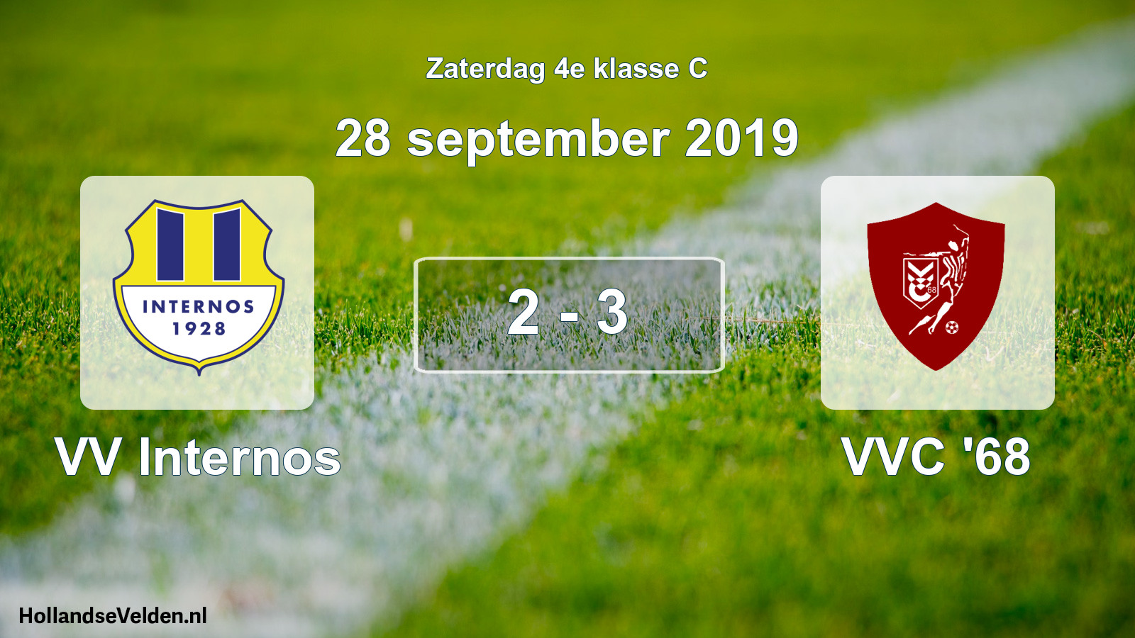Total number of matches played: VV Internos - VVC '68 2 - 3 (28 September 2019)