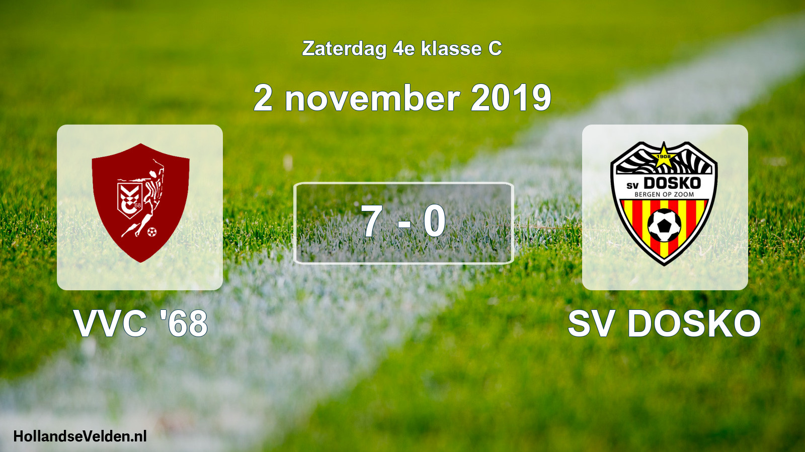 Total number of matches played: VVC '68 - SV DOSKO 7 - 0 (2 November 2019)