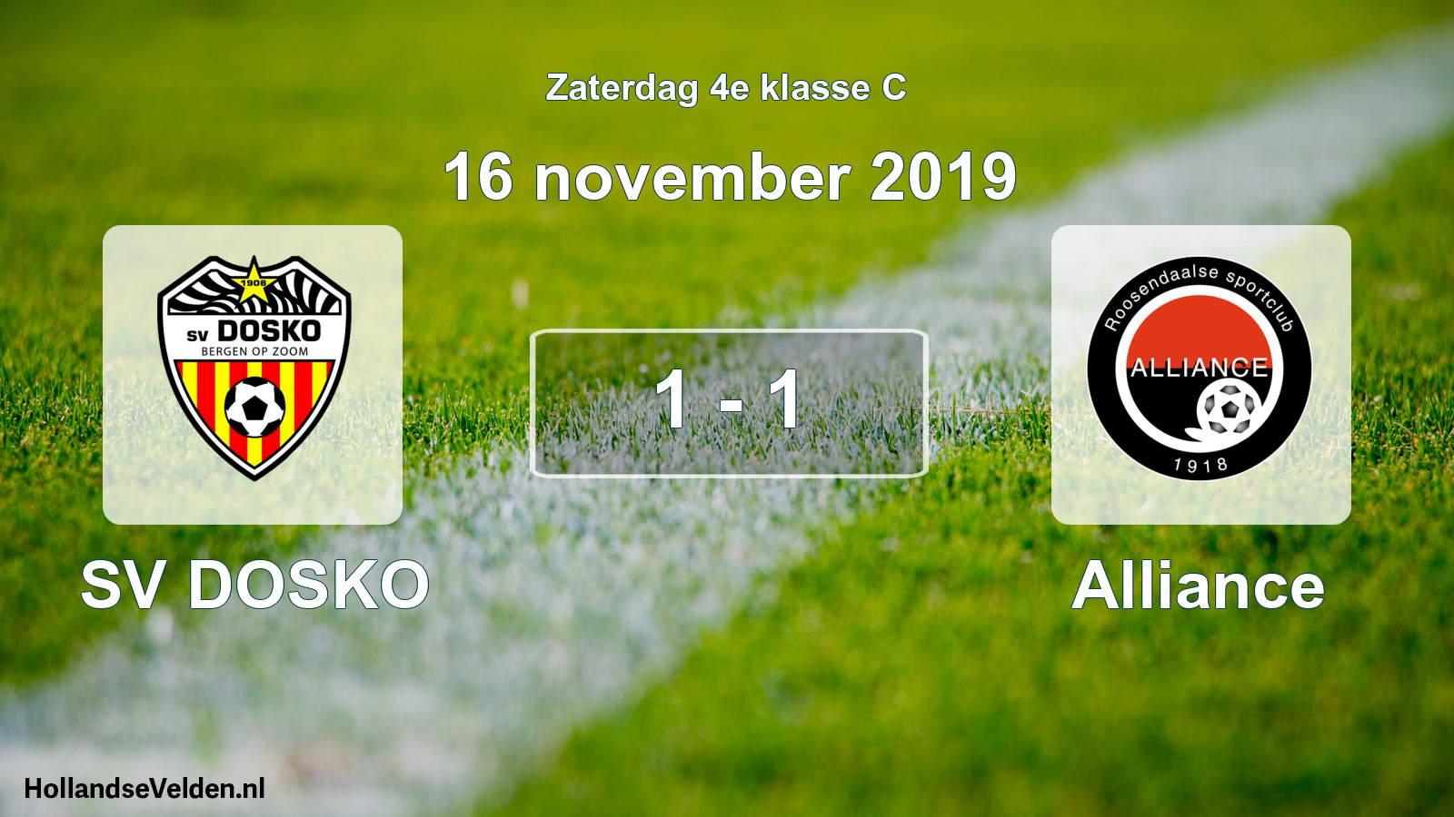 Total number of matches played: SV DOSKO - Alliance 1 - 1 (16 November 2019)