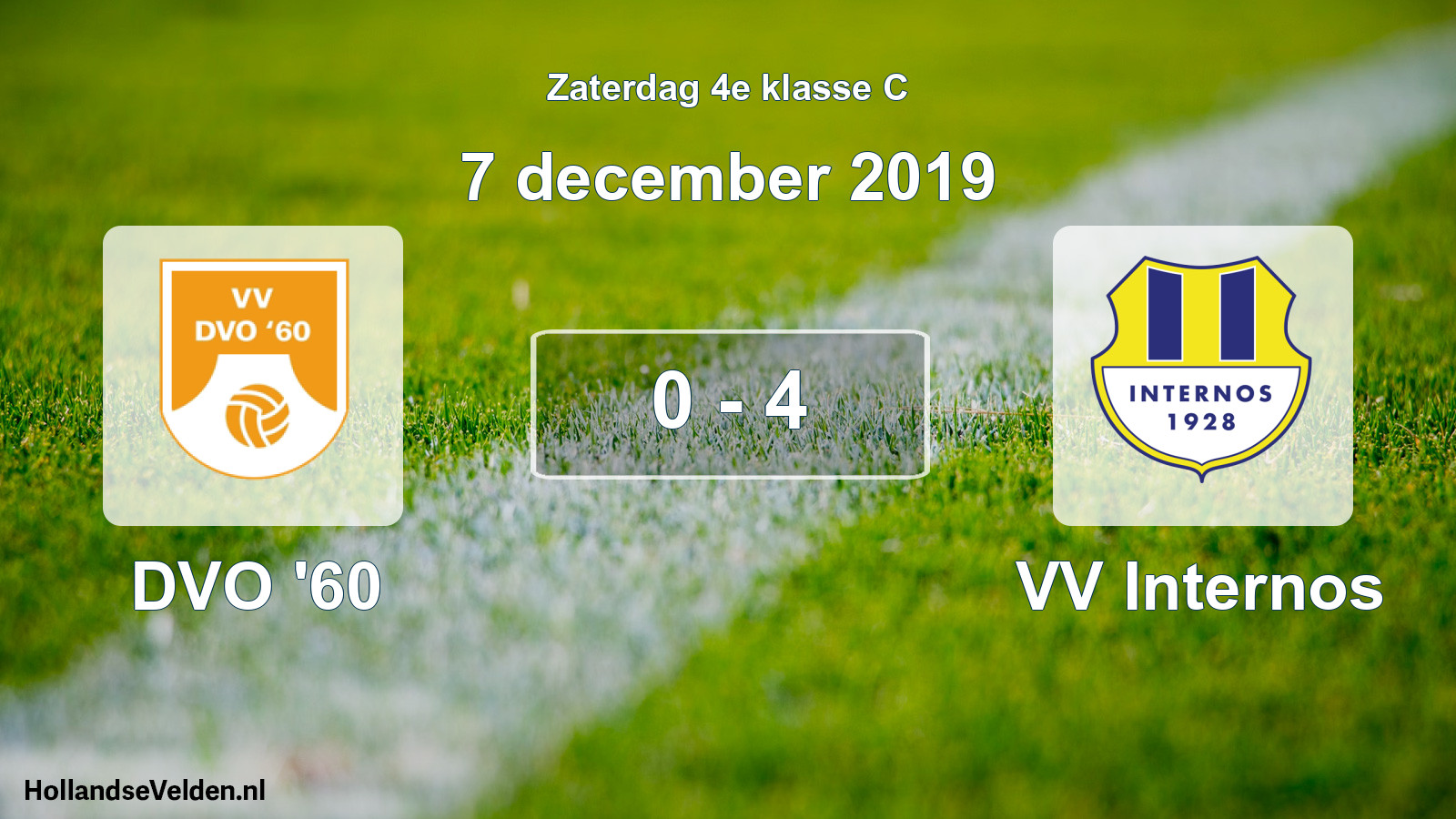 Total number of matches played: DVO '60 - VV Internos 0 - 4 (7 December 2019)
