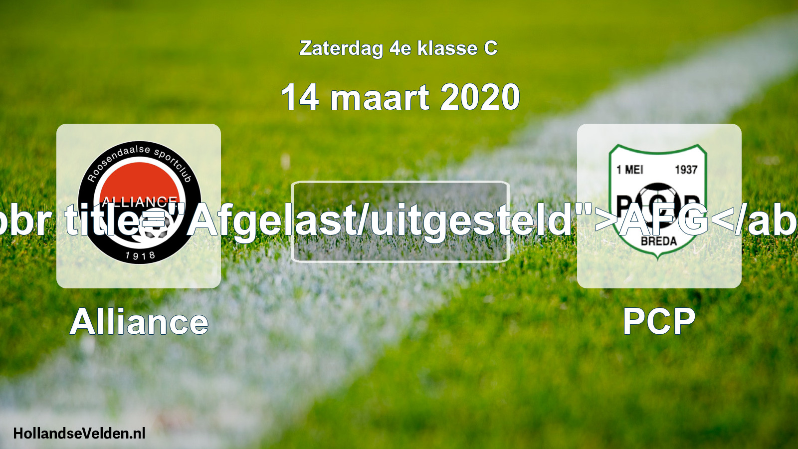 Scheduled Match: Alliance - PCP (14 March 2020)