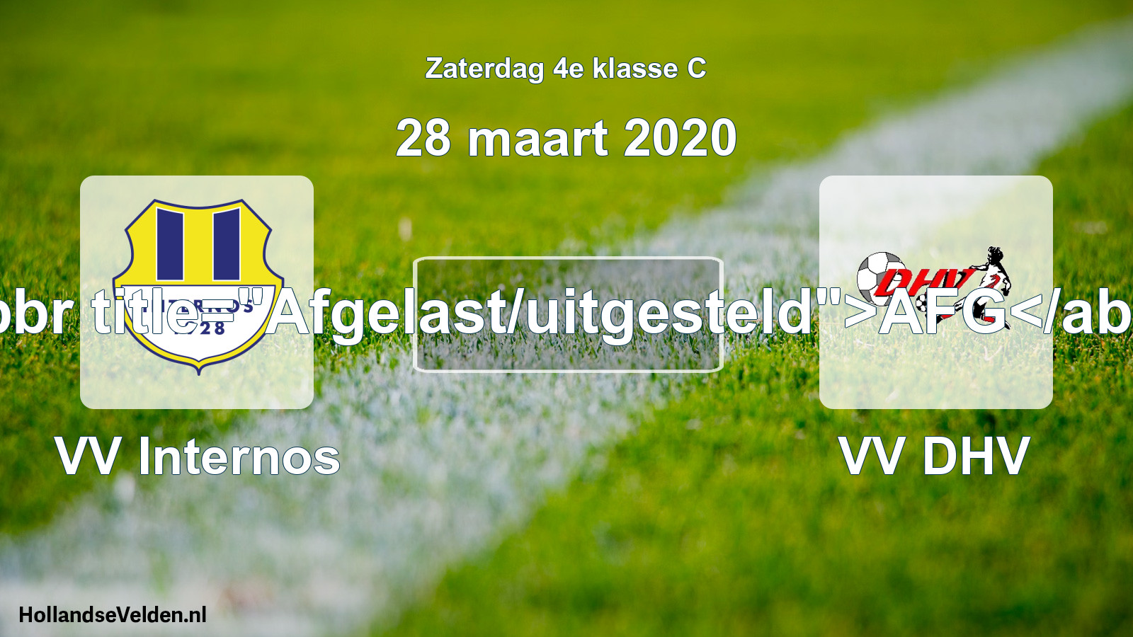 Scheduled Match: VV Internos - VV DHV (28 March 2020)