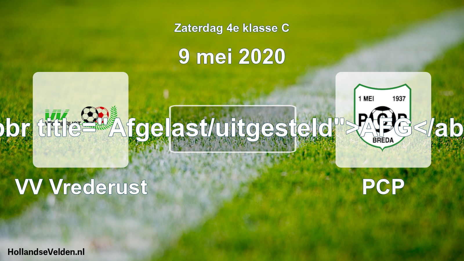 Scheduled Match: VV Vrederust - PCP (9 May 2020)