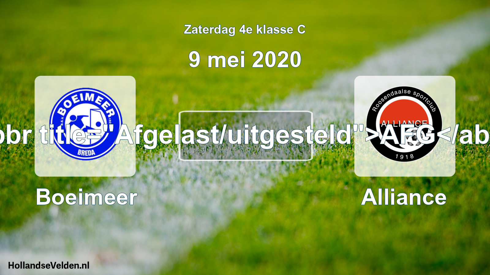 Scheduled Match: Boeimeer - Alliance (9 May 2020)
