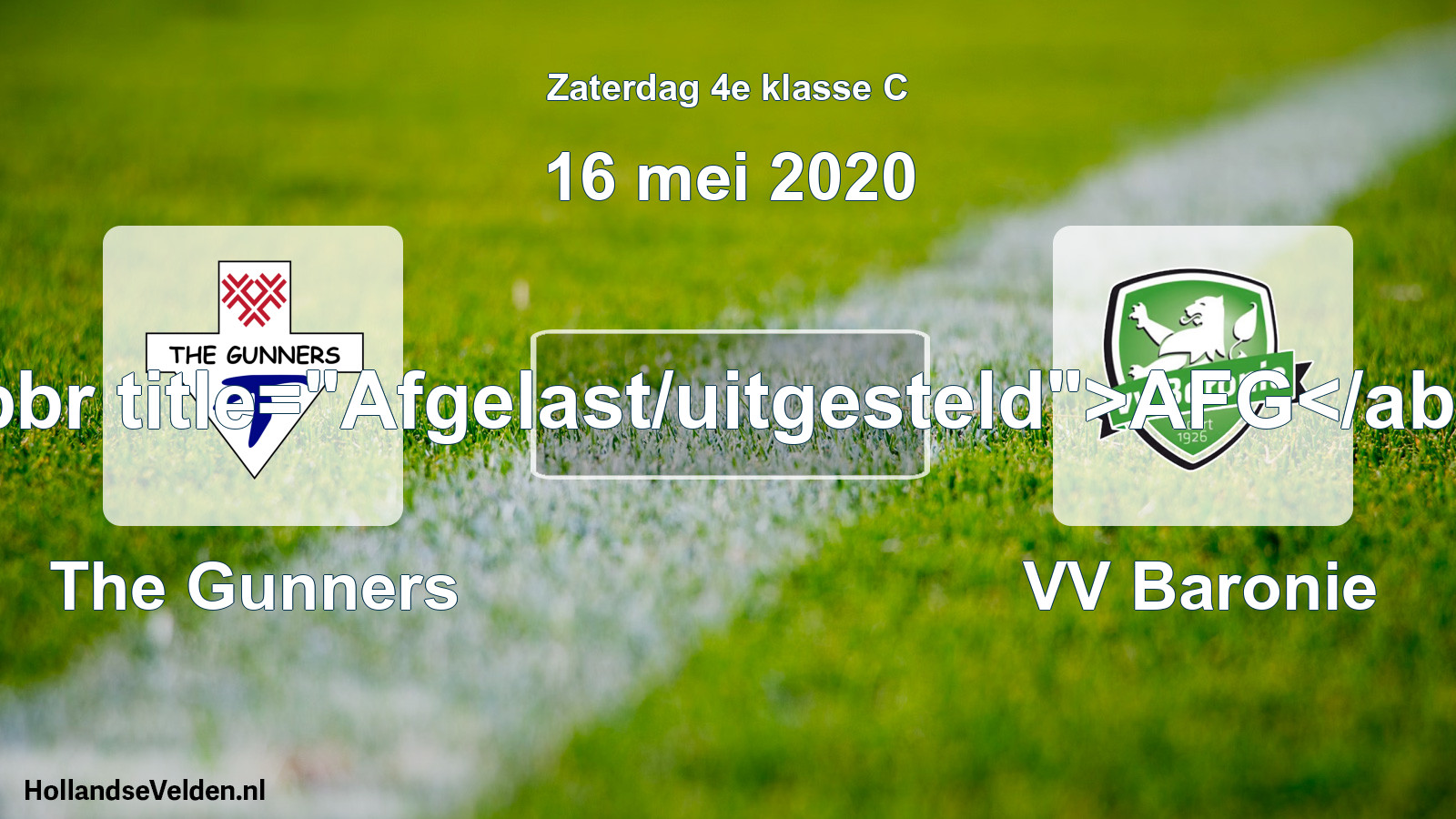 Scheduled Match: The Gunners - VV Baronie (16 May 2020)