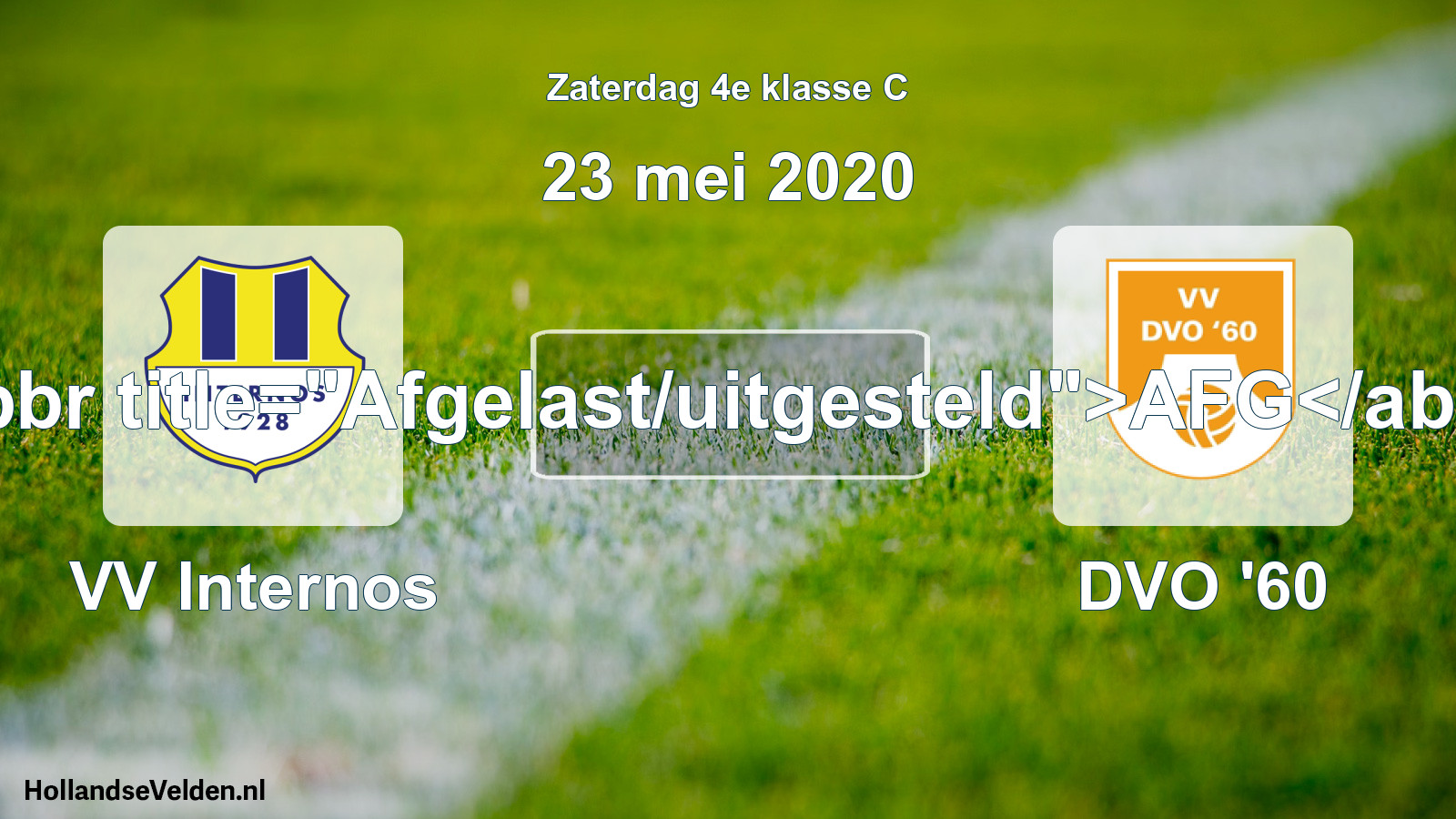 Scheduled Match: VV Internos - DVO '60 (23 May 2020)