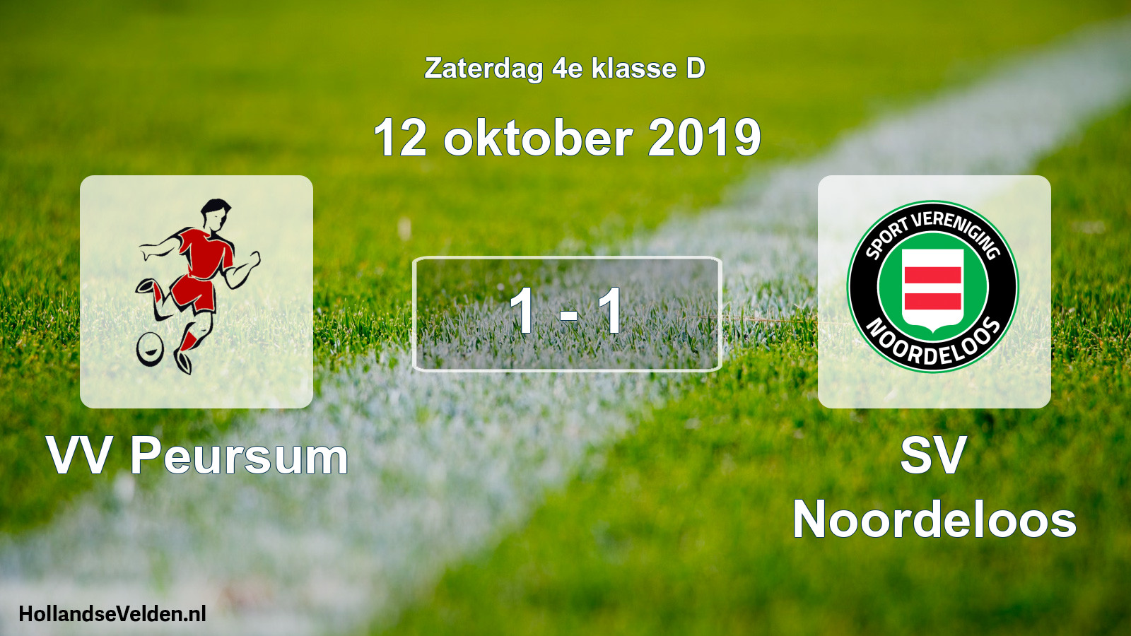 Total number of matches played: VV Peursum - SV Noordeloos 1 - 1 (12 October 2019)