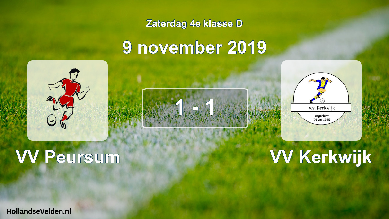 Total number of matches played: VV Peursum - VV Kerkwijk 1 - 1 (9 November 2019)