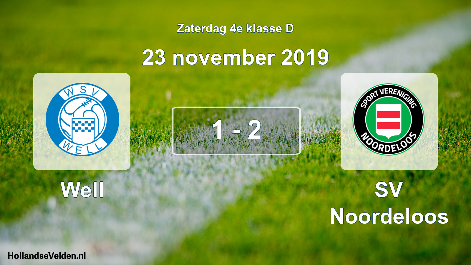 Total number of matches played: Well - SV Noordeloos 1 - 2 (23 November 2019)