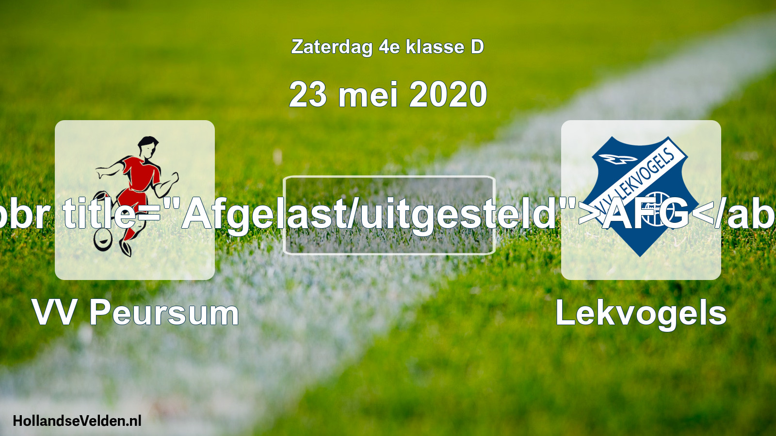 Scheduled Match: VV Peursum - Lekvogels (23 May 2020)