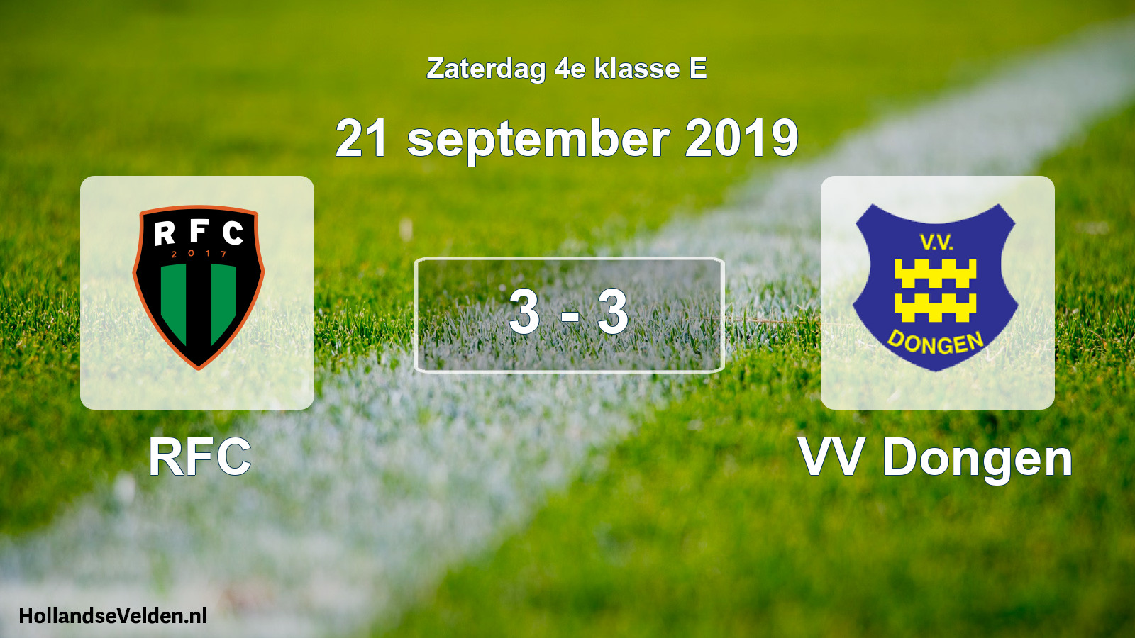 Total number of matches played: RFC - VV Dongen 3 - 3 (21 September 2019)