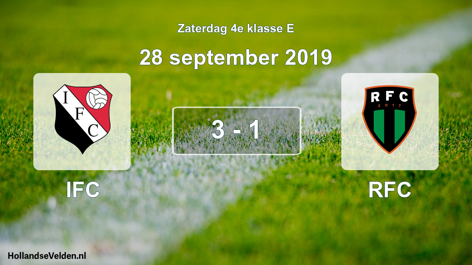 Total number of matches played: IFC - RFC 3 - 1 (28 September 2019)