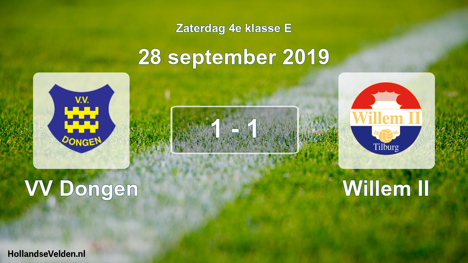 Total number of matches played: VV Dongen - Willem II 1 - 1 (28 September 2019)