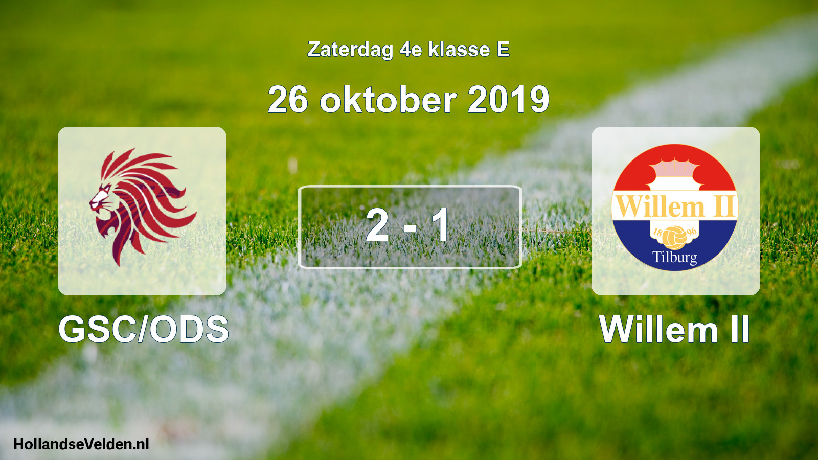 Total number of matches played: GSC/ODS - Willem II 2 - 1 (26 October 2019)