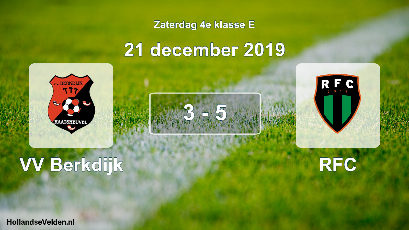 Total number of matches played: VV Berkdijk - RFC 3 - 5 (21 December 2019)