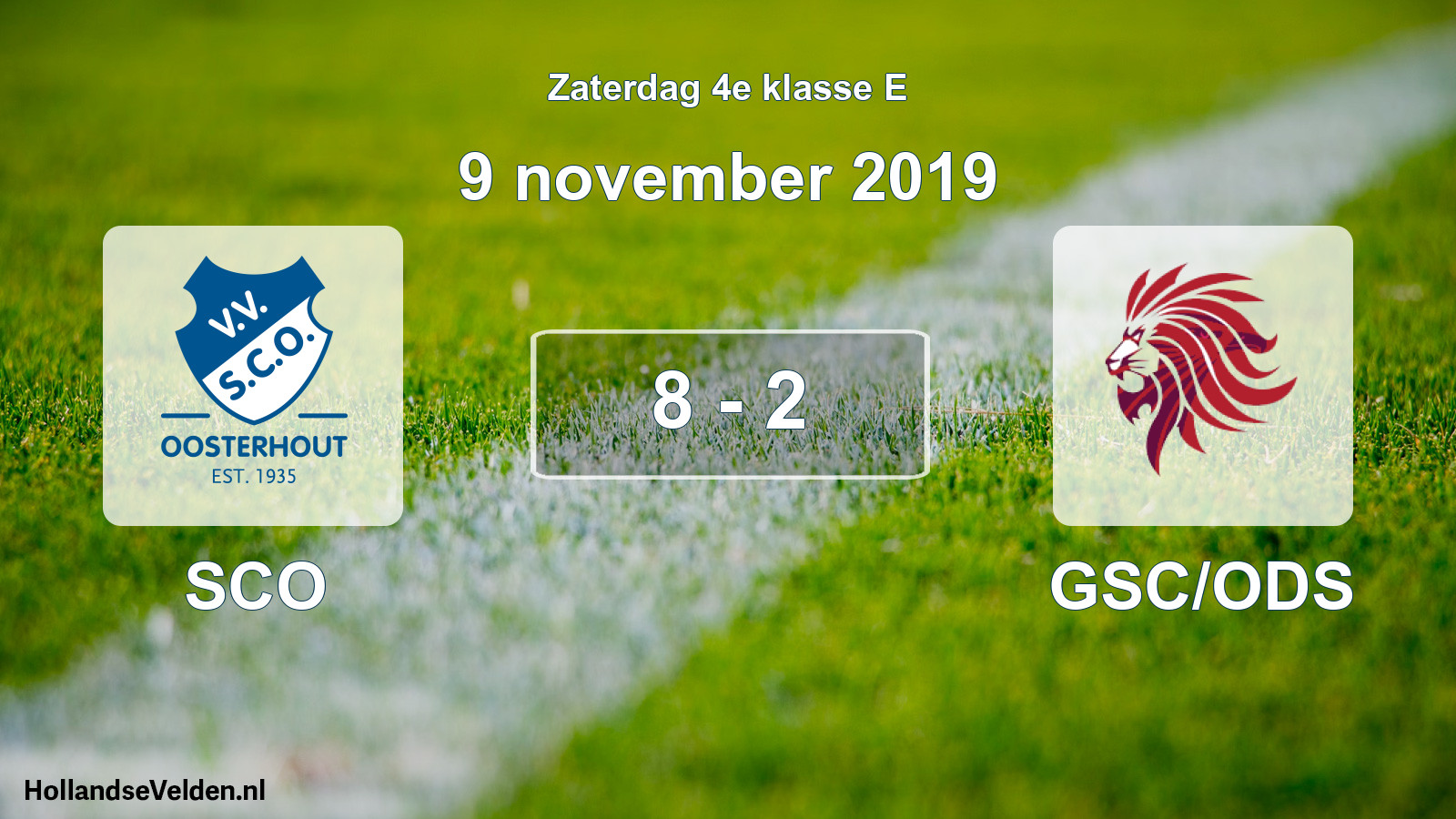 Total number of matches played: SCO - GSC/ODS 8 - 2 (9 November 2019)
