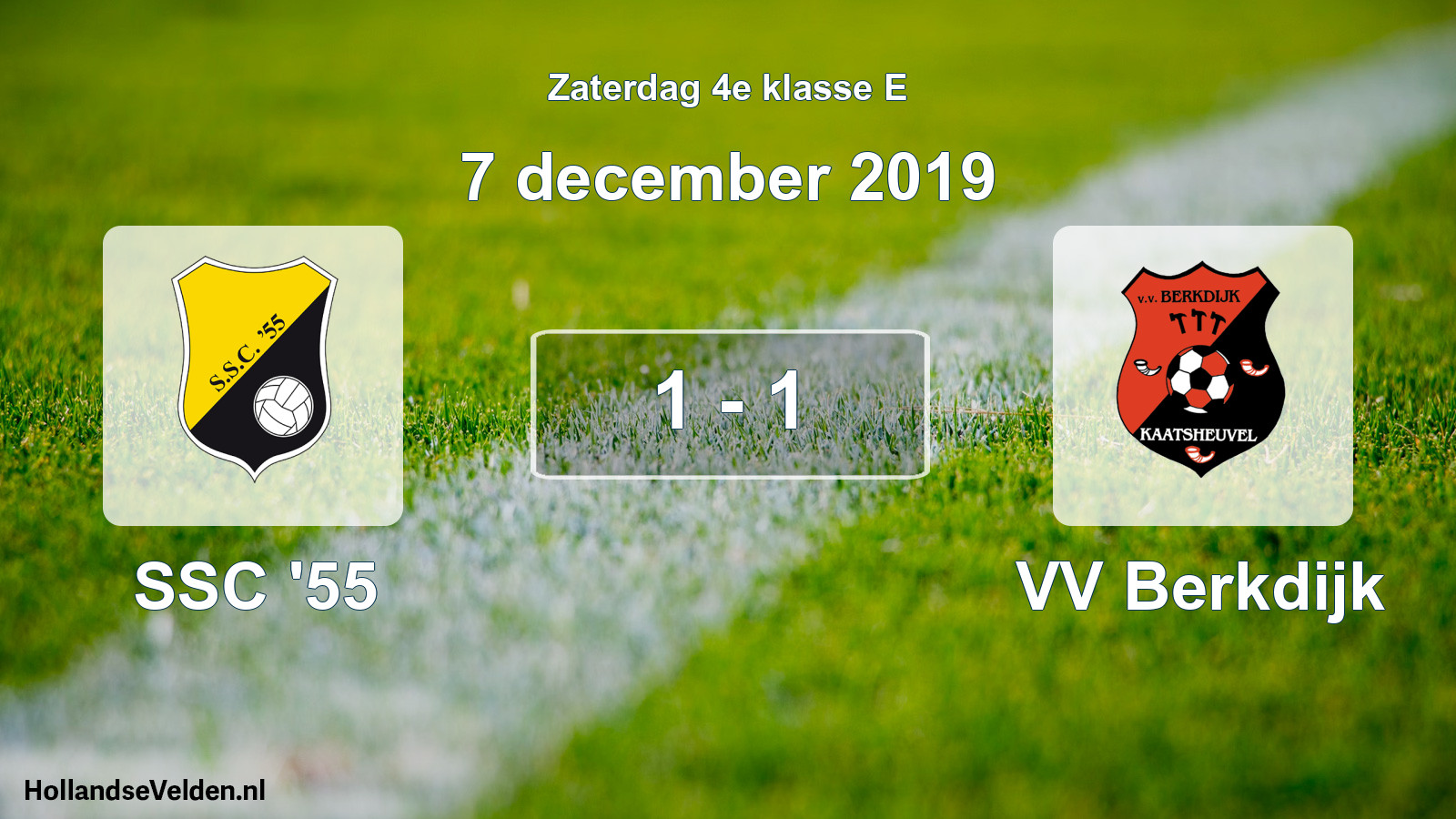 Total number of matches played: SSC '55 - VV Berkdijk 1 - 1 (7 December 2019)
