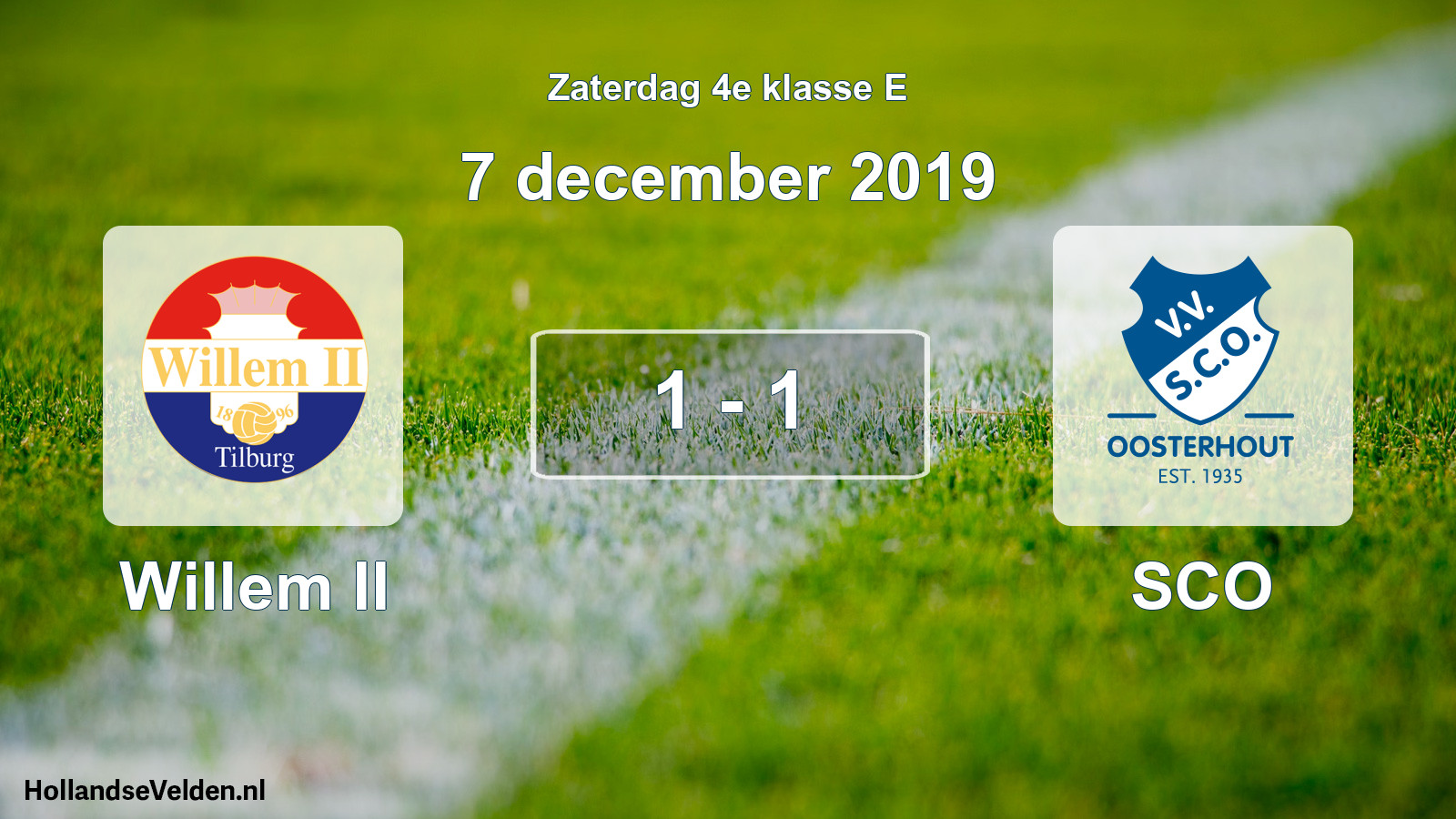 Total number of matches played: Willem II - SCO 1 - 1 (7 December 2019)