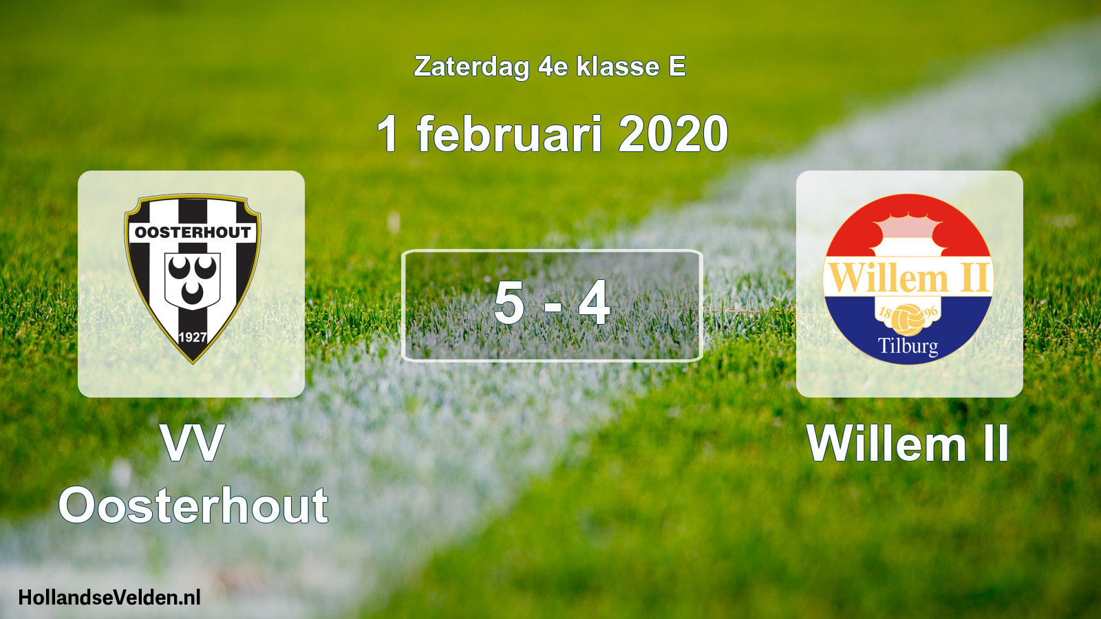 Total number of matches played: VV Oosterhout - Willem II 5 - 4 (1 February 2020)