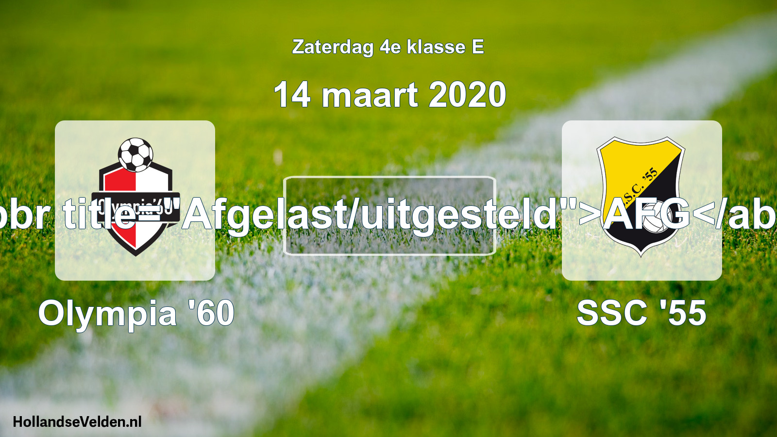 Scheduled Match: Olympia '60 - SSC '55 (14 March 2020)
