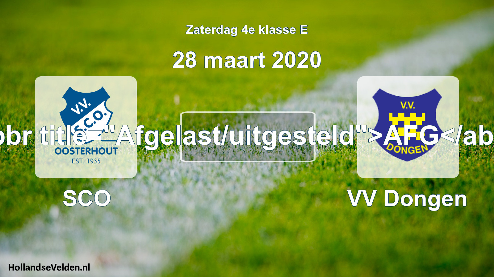 Scheduled Match: SCO - VV Dongen (28 March 2020)