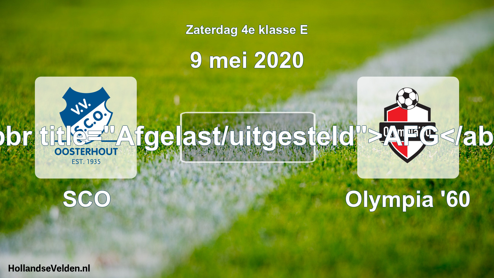 Scheduled Match: SCO - Olympia '60 (9 May 2020)