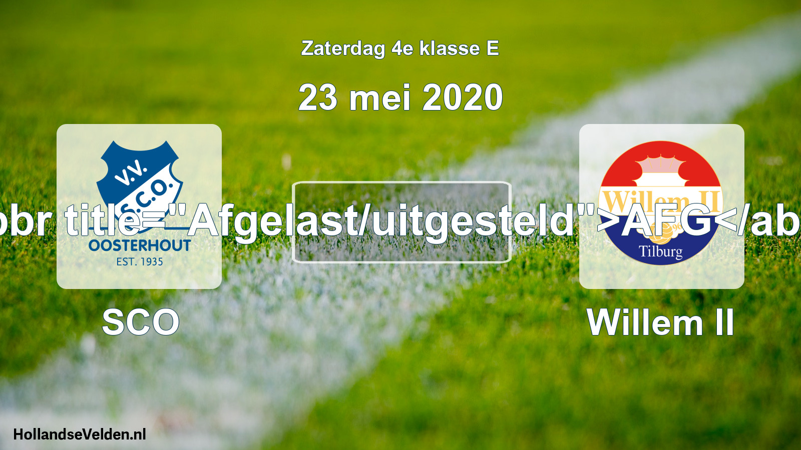 Scheduled Match: SCO - Willem II (23 May 2020)