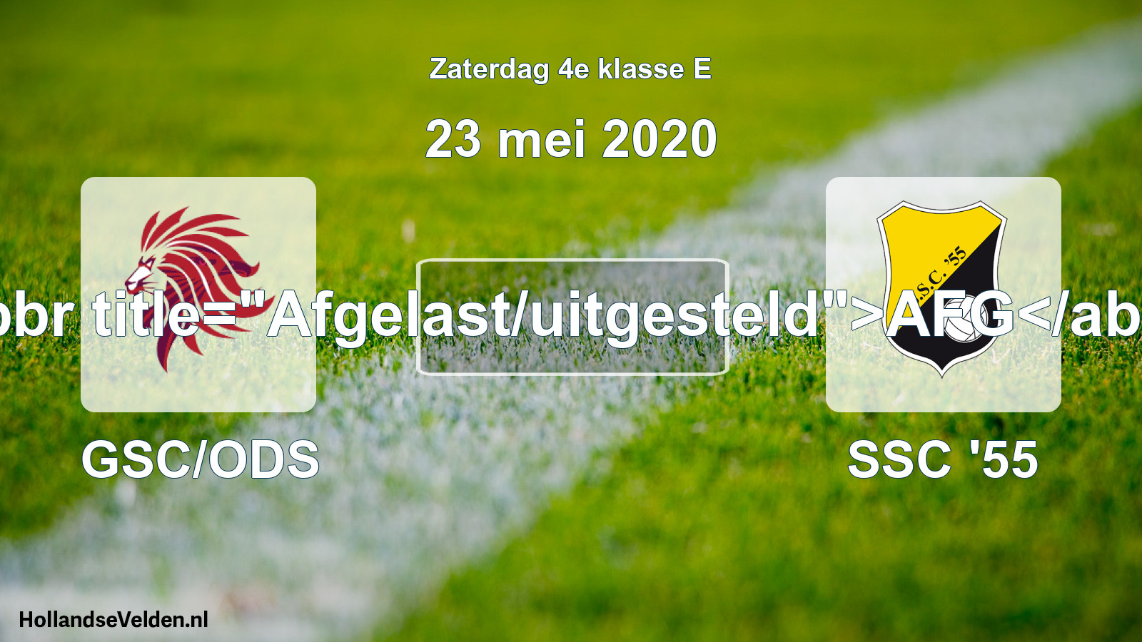 Scheduled Match: GSC/ODS - SSC '55 (23 May 2020)