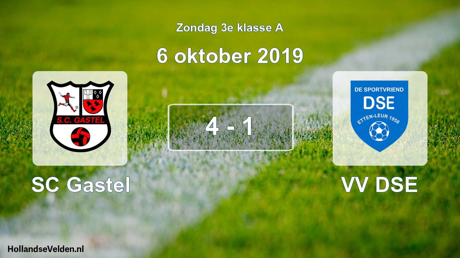 Total number of matches played: SC Gastel - VV DSE 4 - 1 (6 October 2019)