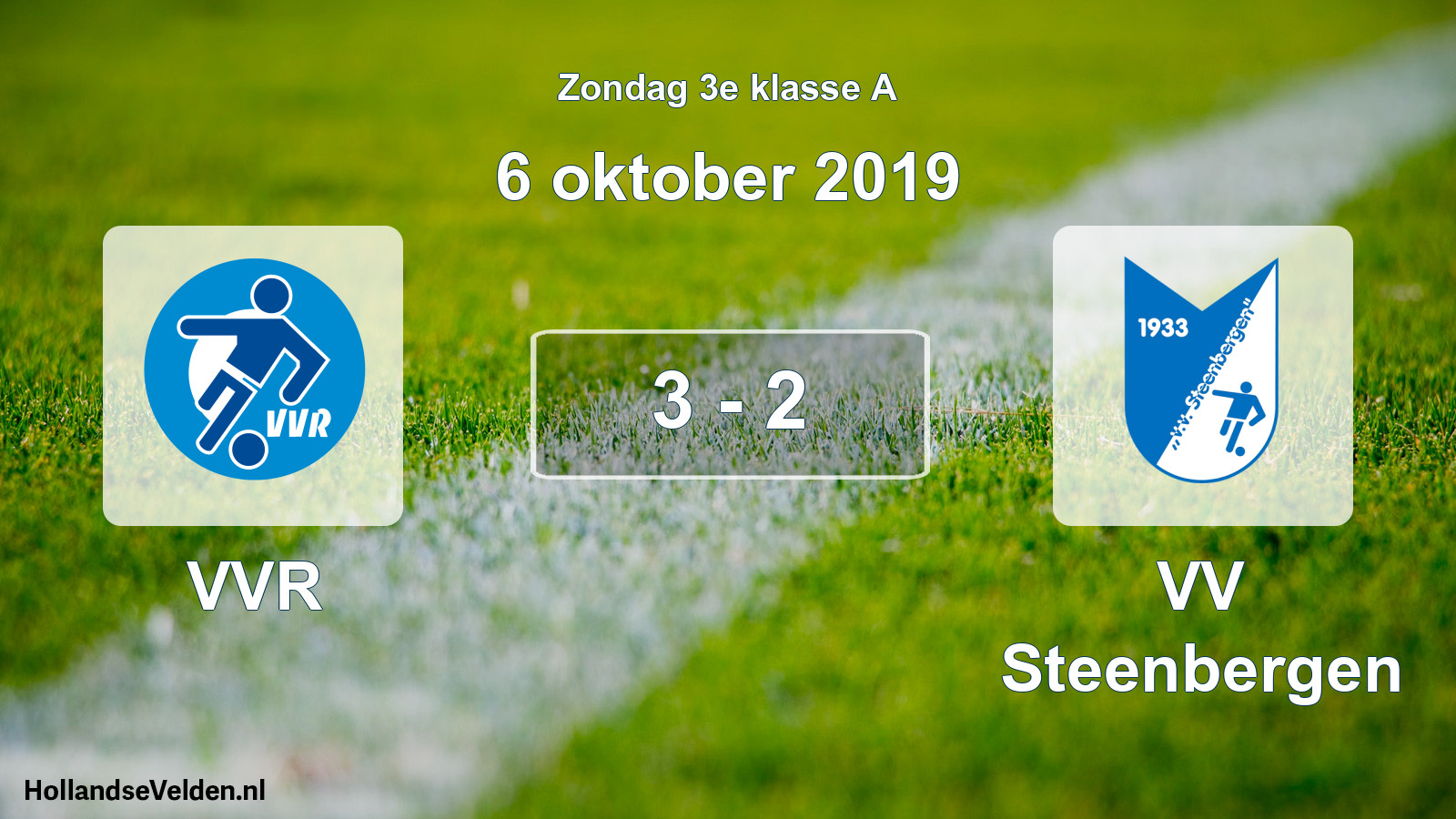 Total number of matches played: VVR - VV Steenbergen 3 - 2 (6 October 2019)