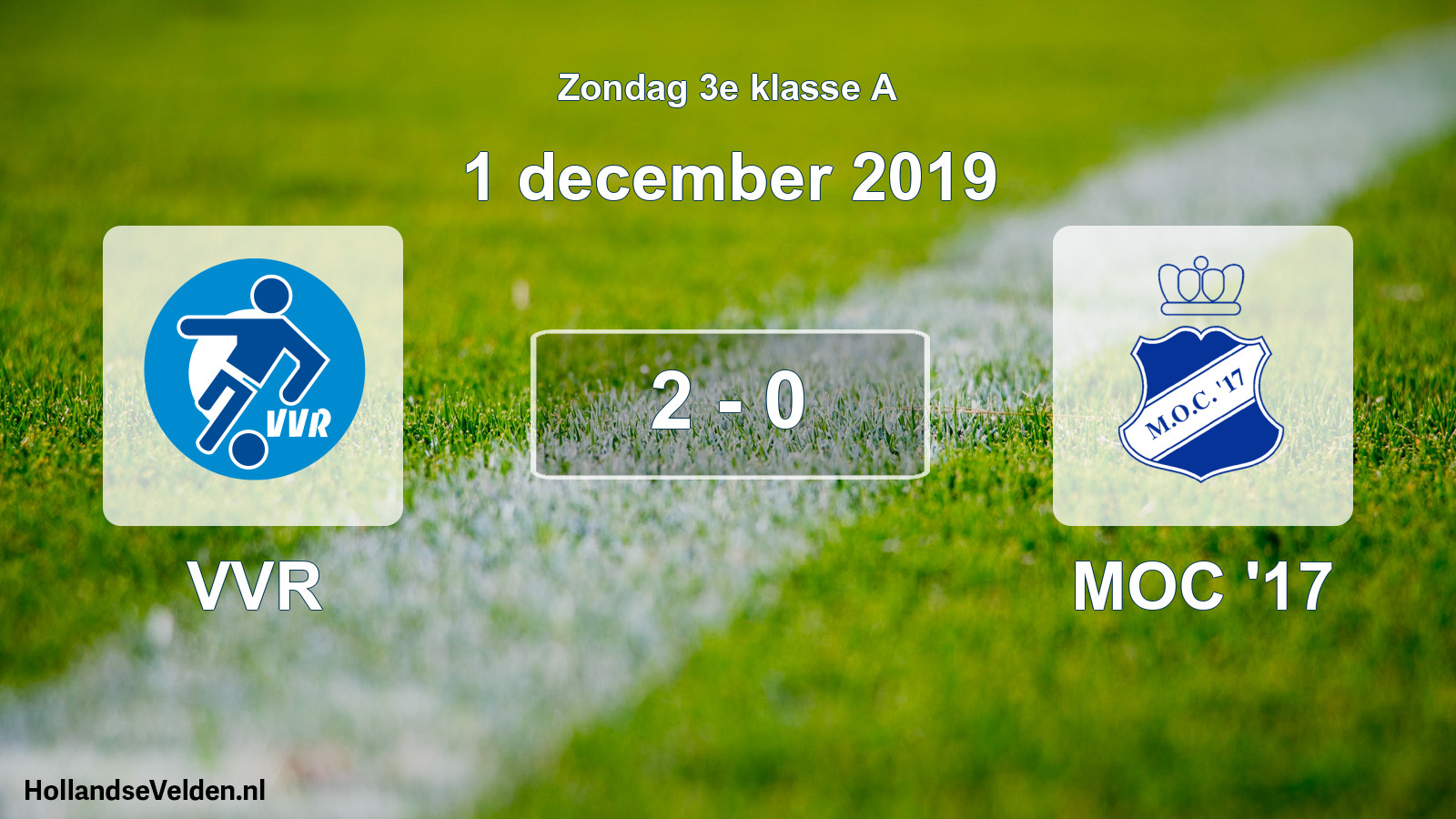 Total number of matches played: VVR - MOC '17 2 - 0 (1 December 2019)