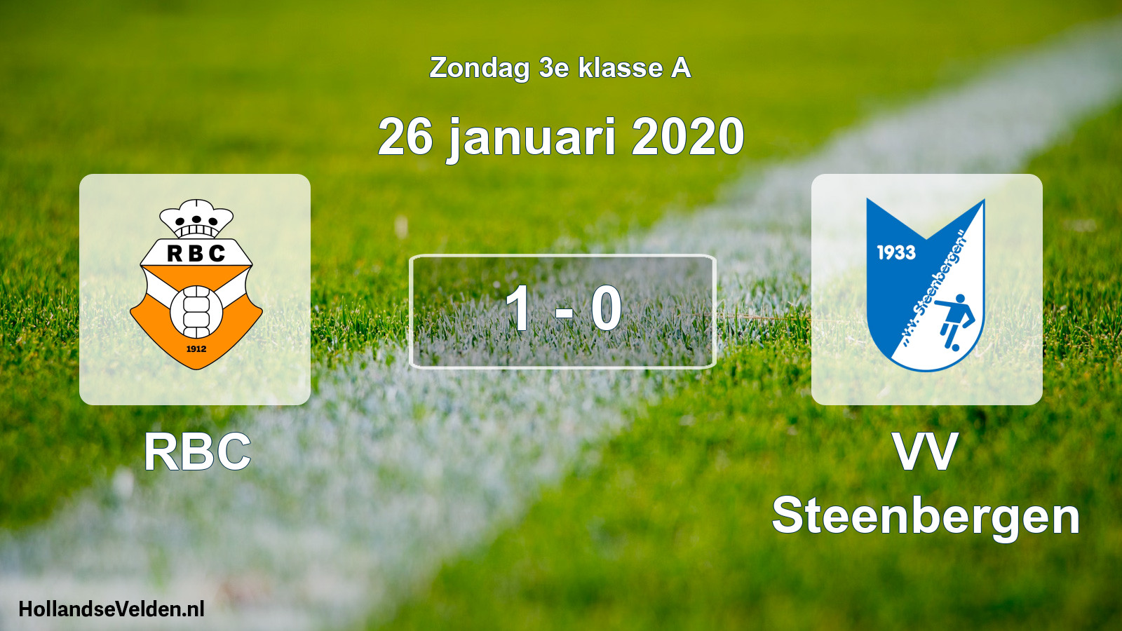 Total number of matches played: RBC - VV Steenbergen 1 - 0 (26 January 2020)