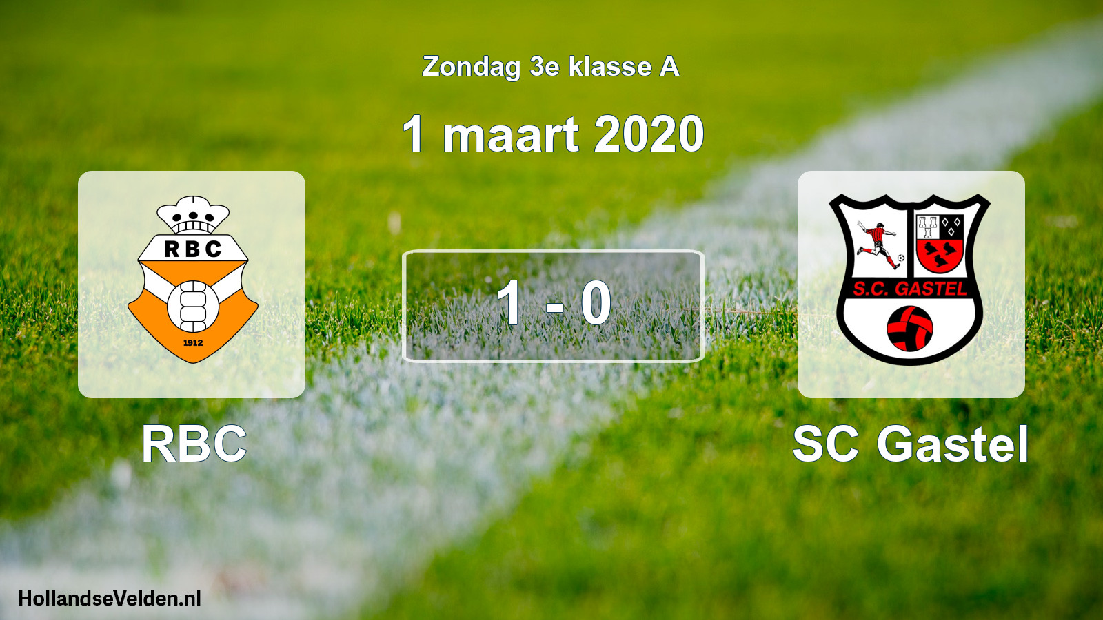 Total number of matches played: RBC - SC Gastel 1 - 0 (1 March 2020)