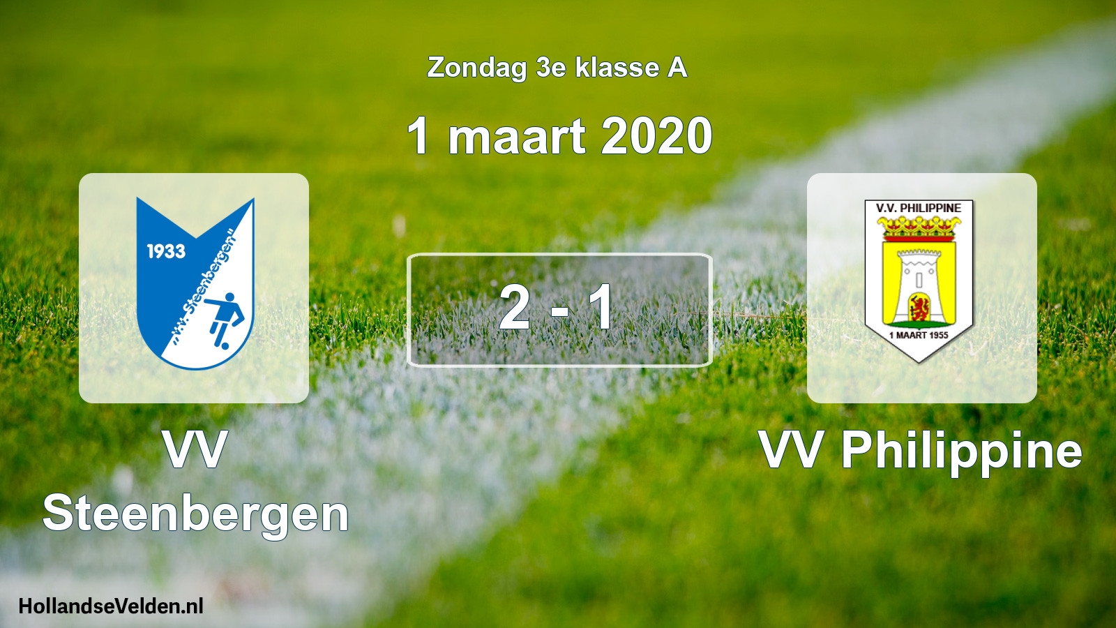 Total number of matches played: VV Steenbergen - VV Philippine 2 - 1 (1 March 2020)
