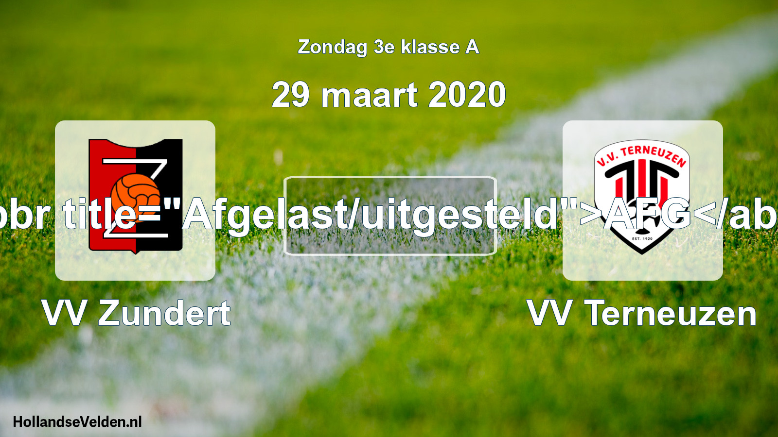 Scheduled Match: VV Zundert - VV Terneuzen (29 March 2020)