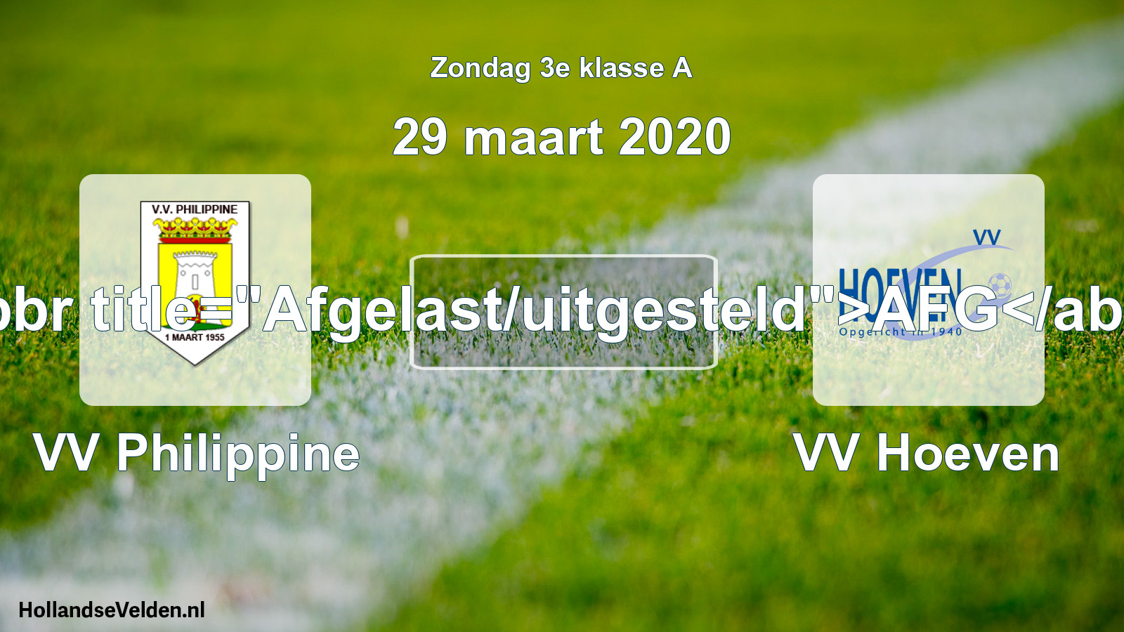 Scheduled Match: VV Philippine - VV Hoeven (29 March 2020)