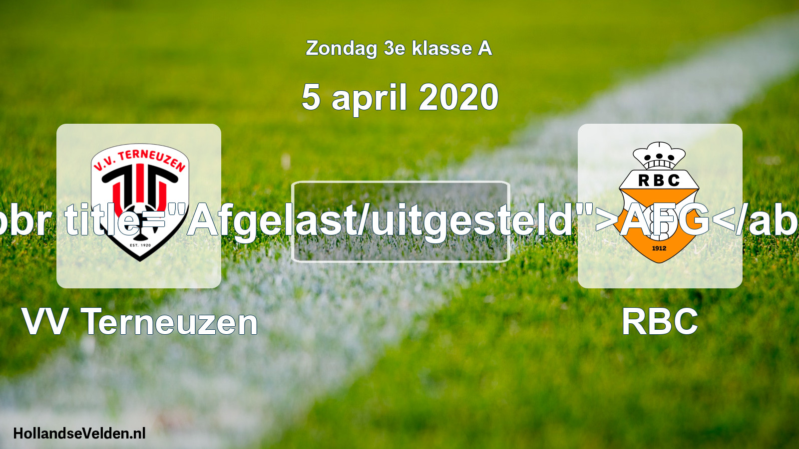 Scheduled Match: VV Terneuzen - RBC (5 April 2020)