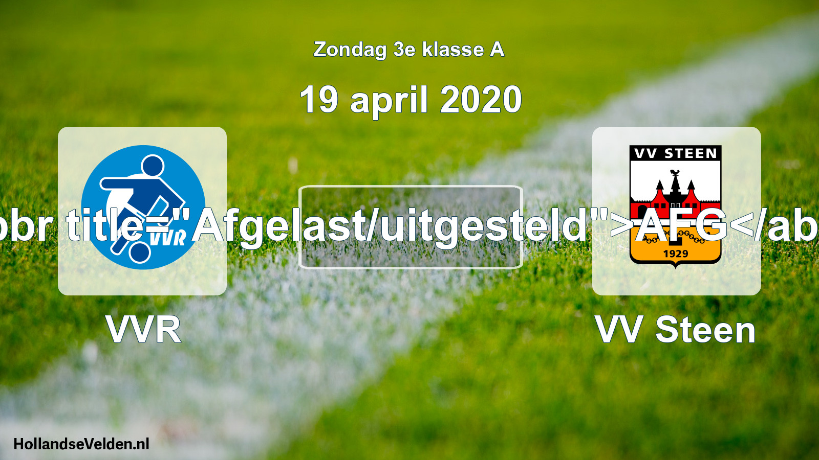 Scheduled Match: VVR - VV Steen (19 April 2020)