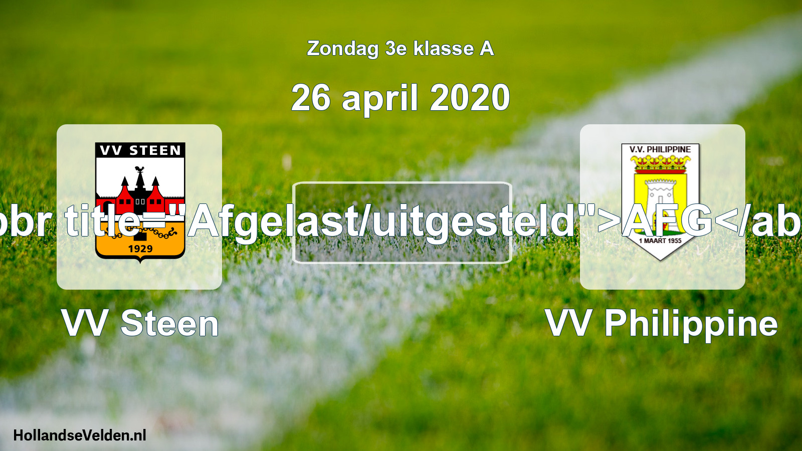 Scheduled Match: VV Steen - VV Philippine (26 April 2020)