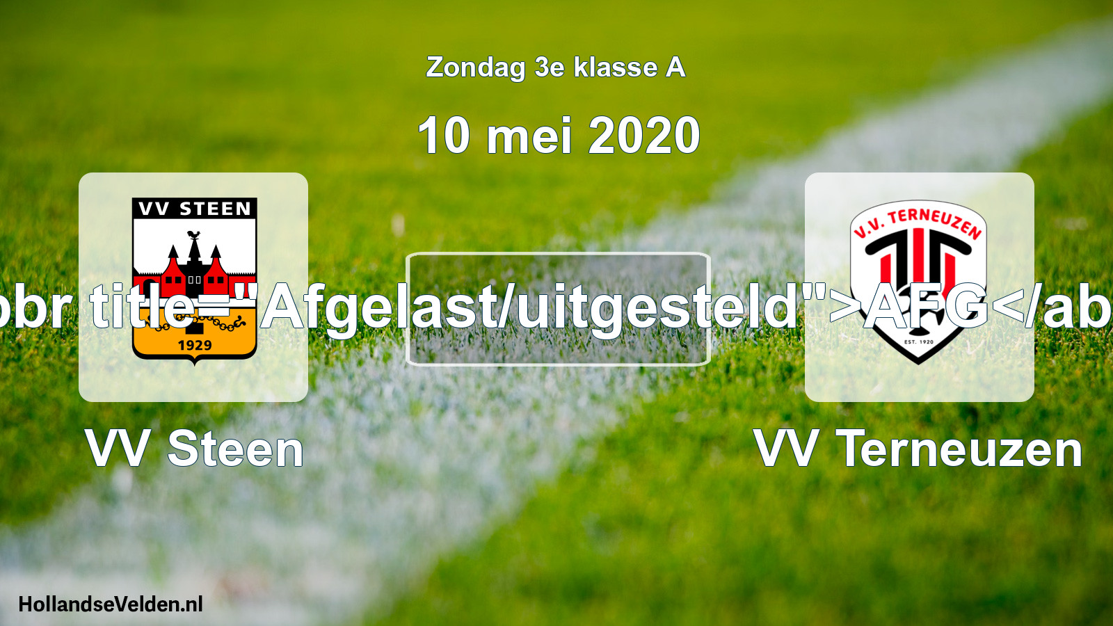 Scheduled Match: VV Steen - VV Terneuzen (10 May 2020)
