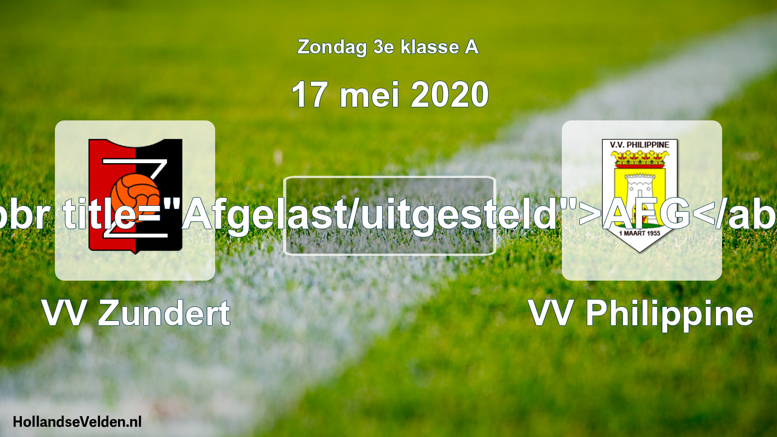 Scheduled Match: VV Zundert - VV Philippine (17 May 2020)