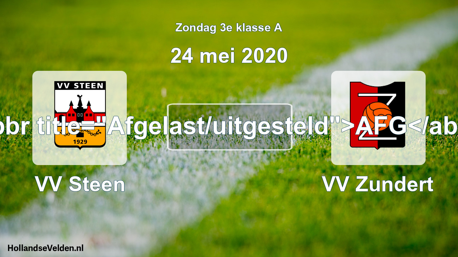 Scheduled Match: VV Steen - VV Zundert (24 May 2020)