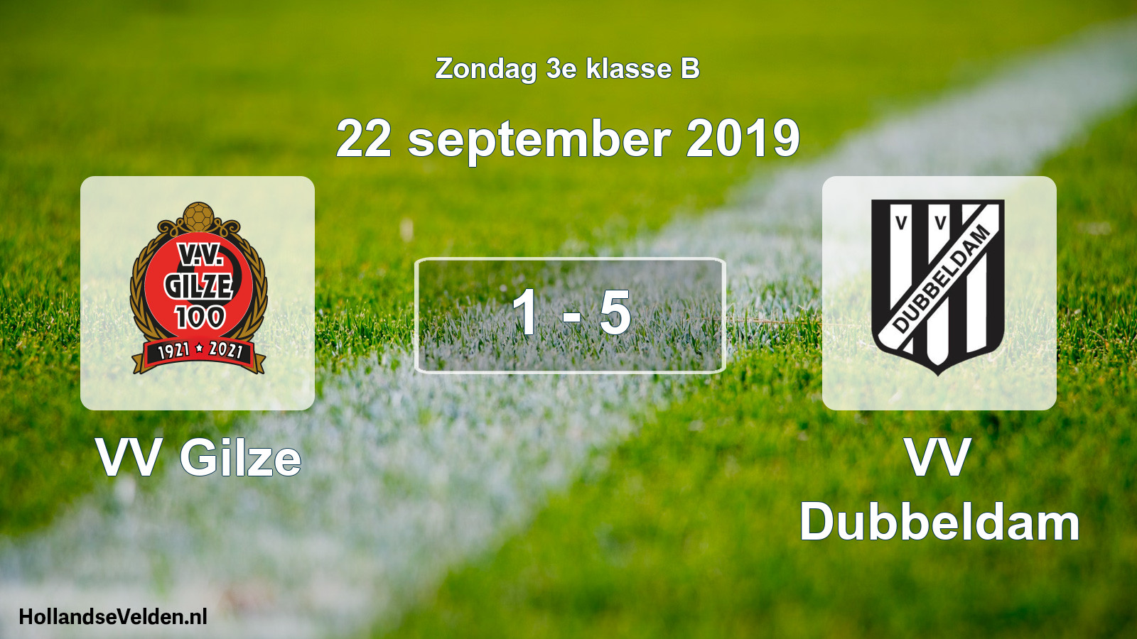 Total number of matches played: VV Gilze - VV Dubbeldam 1 - 5 (22 September 2019)
