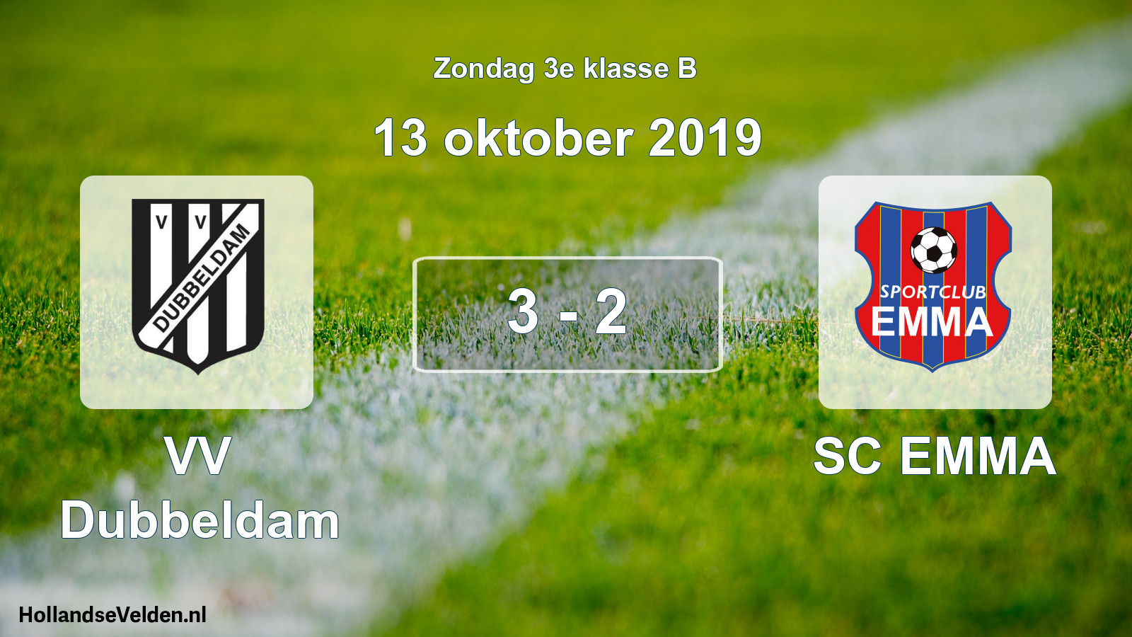 Total number of matches played: VV Dubbeldam - SC EMMA 3 - 2 (13 October 2019)