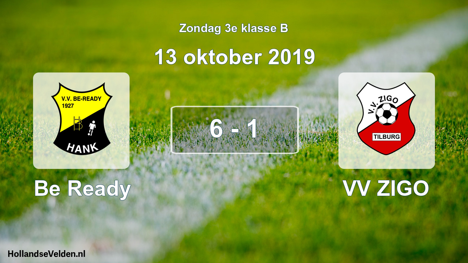 Total number of matches played: Be Ready - VV ZIGO 6 - 1 (13 October 2019)